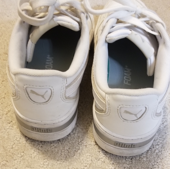 Womens size 7.5 white silver puma sneakers - Picture 7 of 8